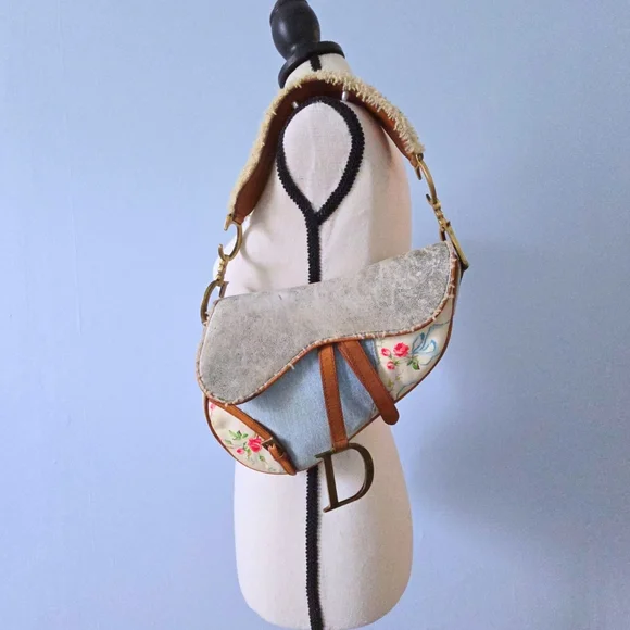 Dior Saddle Bag Denim Shearling - Picture 14 of 15